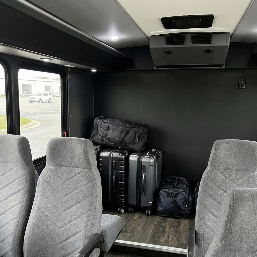 atwater 15 passenger minibus luggage area