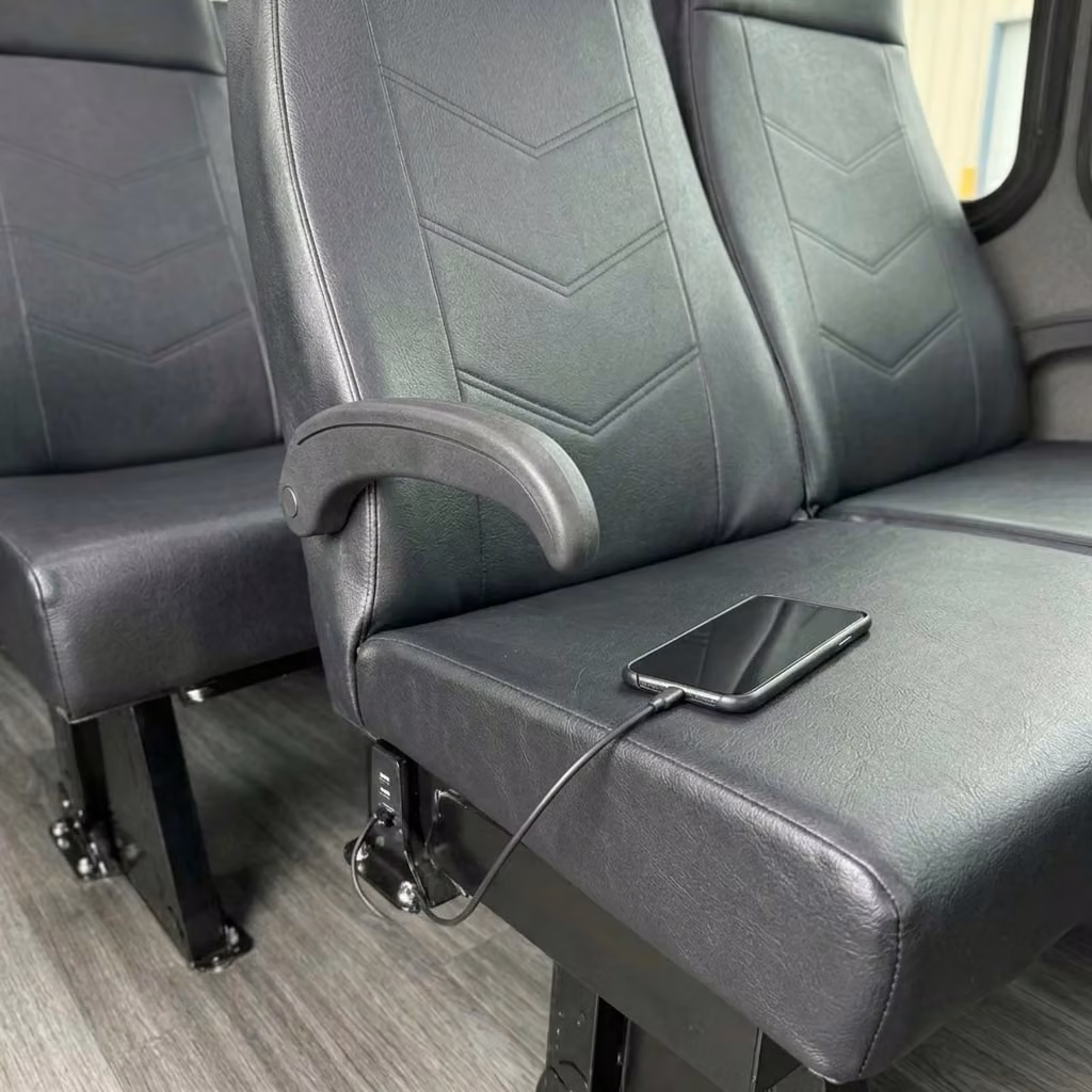 atwater 15 passenger minibus usb charging