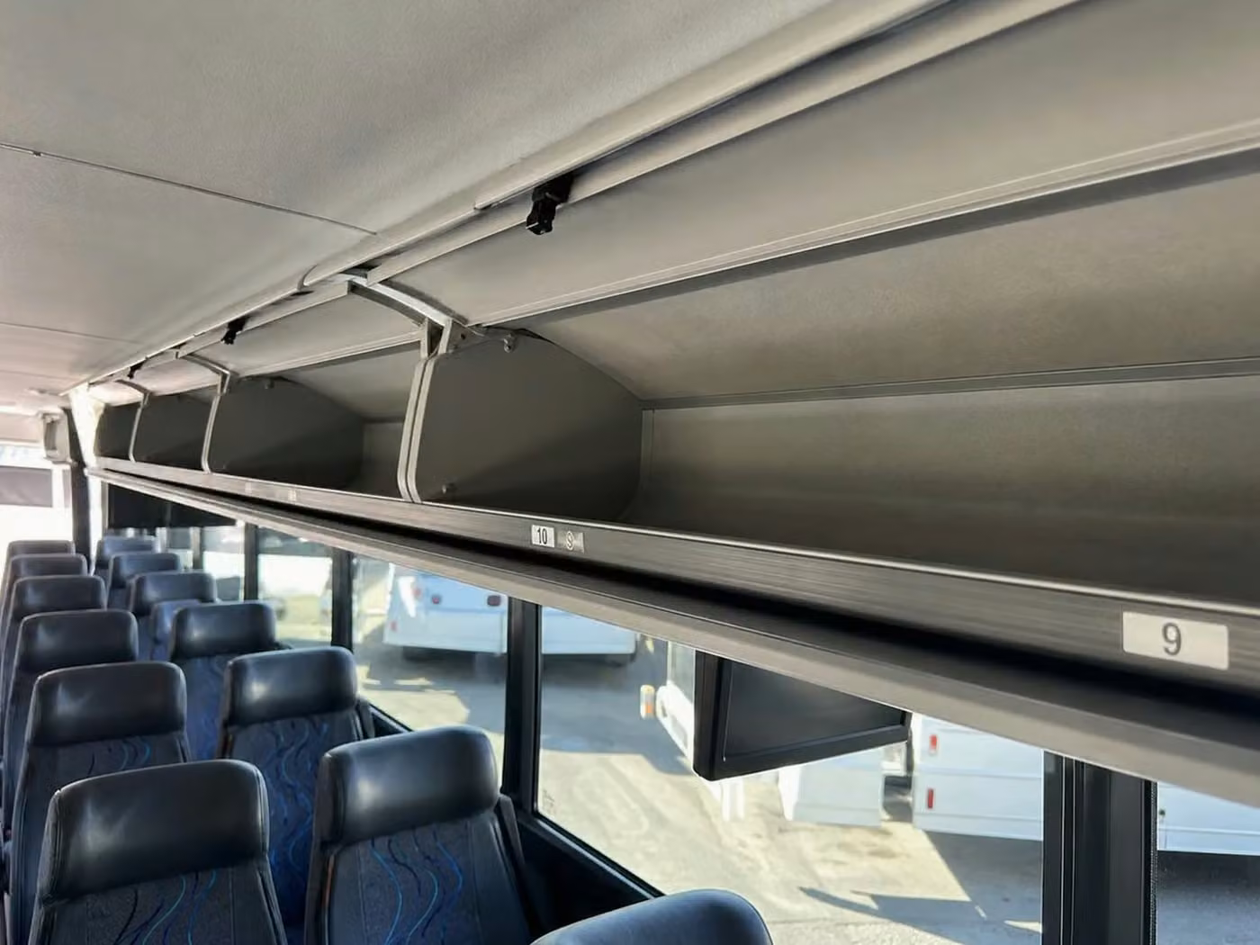 atwater 18 passenger minibus overhead storage