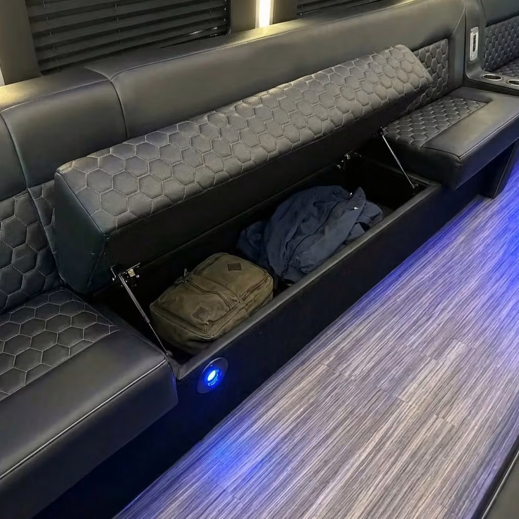 atwater party bus under seat storage